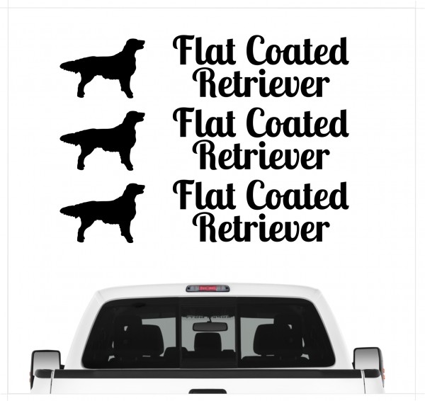 Flat Coated Retriever Flattie Flatcoat der Glatthaarige Retriever Flatte Dog 3er Set AUTOAUFKLEBER Aufkleber Hunde Hundemotiv by SIVIWONDER