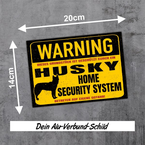 Husky Schild Warning Security System Türschild Hundeschild Warnschild Schild Hund Siberian