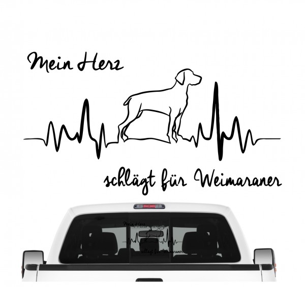 Weimaraner Vorstehhund Weim Grey Ghost Hundeaufkleber Herz AUTOAUFKLEBER Aufkleber
