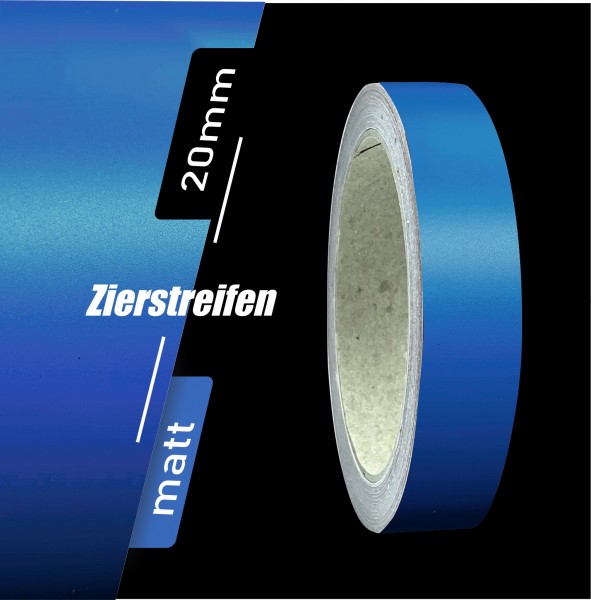 Zierstreifen Matt verkehrsblau blau hellblau 20mm in in 10 m Länge für Auto Boot Klebeband Dekorstreifen Tuningstreifen Autofolie Siviwonder