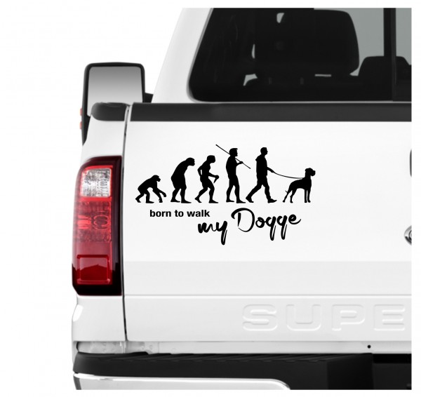 Dogge deutsche Great Dane Grand Danois Evolution Born to Walk Hunde Aufkleber Sticker Autoaufkleber Wandtattoo Tattoo