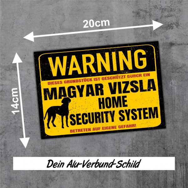 Magyar Vizsla Schild Warning Security System Türschild Hundeschild Warnschild Hund Achtung