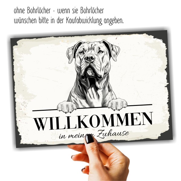 Hundeschild Willkommen Zuhause Cane Corso Schild Achtung Spruch