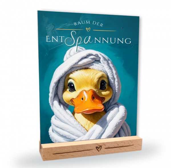 Ente Enten Schild Wellness Handtuch Entspannung Schild Spruch