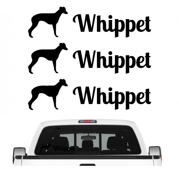 Whippet Windhund Snap dog Dog 3er Set AUTOAUFKLEBER Aufkleber Hunde Hundemotiv by SIVIWONDER