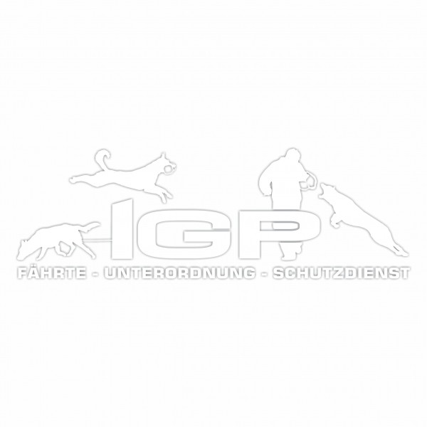Aufkleber Hundemotiv Rasse IGP IPO Begleithund Prüfung Internationale Prüfungsordnung Gebrauchshudeprüfung Fährte Schutzdienst U