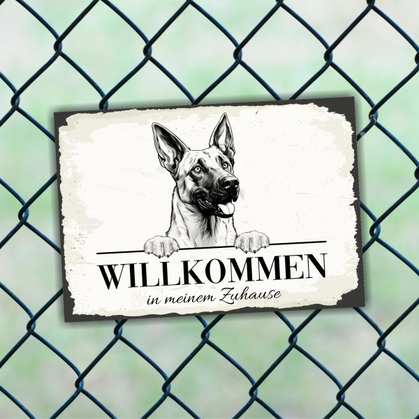 Hundeschild Willkommen Zuhause Malinois Schild