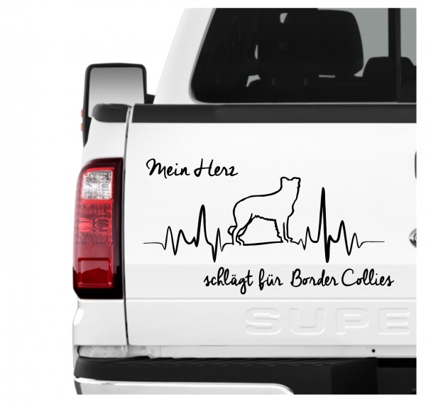 Border Collie Sheepdog Scotch Sheep Dog Dog Hundeaufkleber Herz AUTOAUFKLEBER Hunde HEARTBEAT EKG by SIVIWONDER