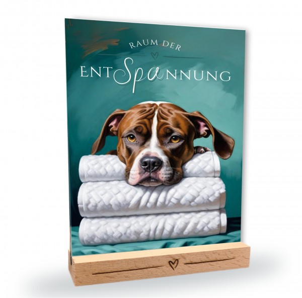 Hundeschild Deko Badezimmer Wellness Staffordshire Terrier Schild Spruch