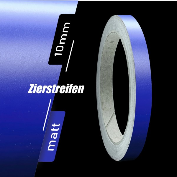 Zierstreifen Matt royalblau Königsblau royal blau 10mm in in 10 m Länge für Auto Boot Klebeband Dekorstreifen Tuningstreifen Autofolie Siviwonder