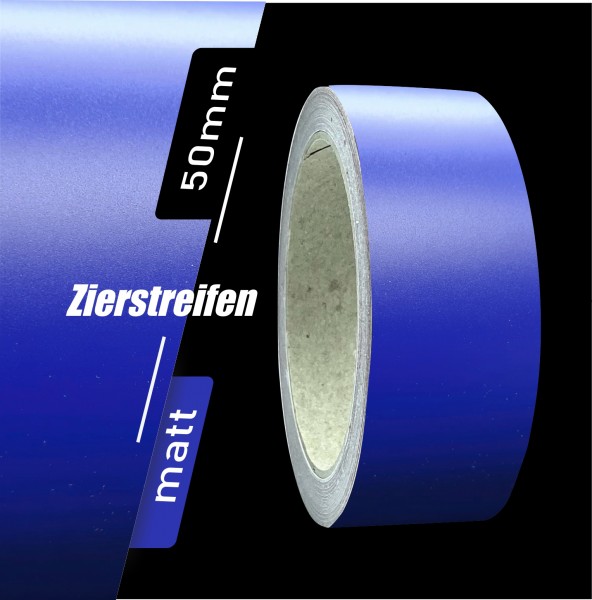 Zierstreifen Matt royalblau Königsblau royal blau 50mm in in 10 m Länge für Auto Boot Klebeband Dekorstreifen Tuningstreifen Autofolie Siviwonder