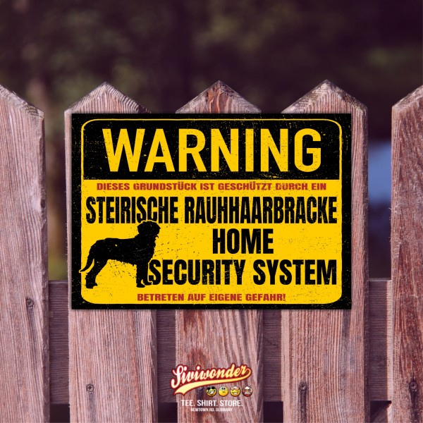 Schild Steirische Rauhhaarbracke Warning Security System Türschild Hundeschild Warnschild Hund