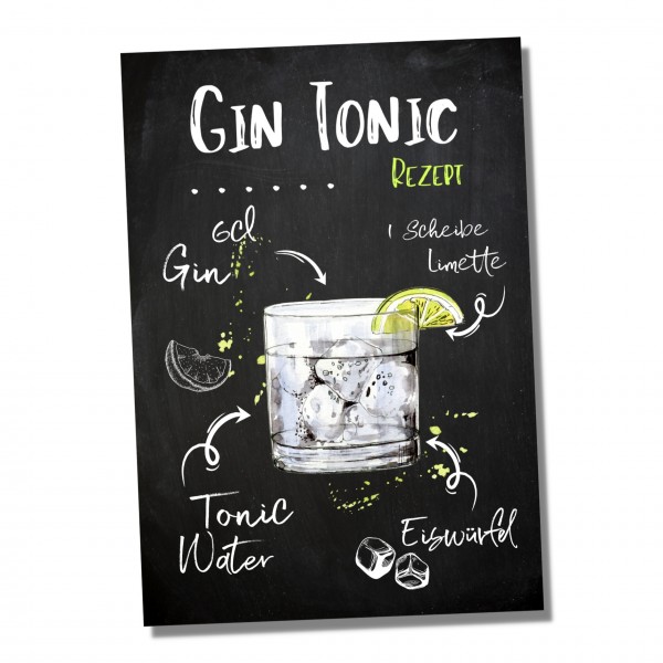 Gin Tonic Rezept Schild für deinen Partykeller Türschild Warnschild Privatgrundstück lustiges Spaß Schild happy Design by Siviwonder
