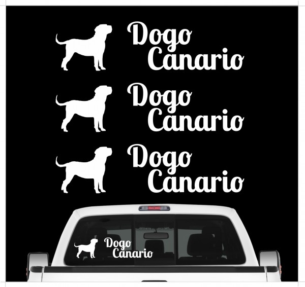 Dogo Canario Molosser Kanarische Dogge Presa Canario Dog 3er Set AUTOAUFKLEBER Aufkleber Hunde Hundemotiv by SIVIWONDER