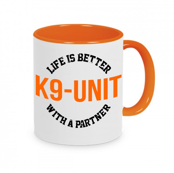 Life is better partner k9 unit einheit tasse keramik sublimation hund mensch kaffee tee polizei