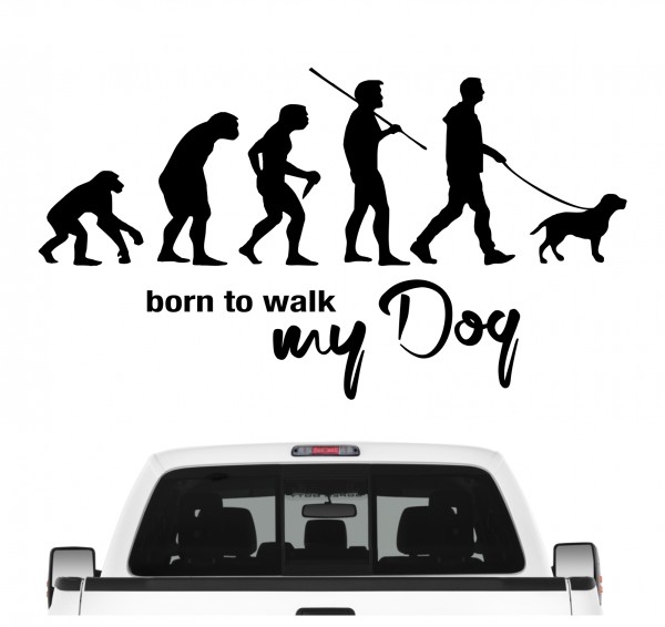Dog Evolution Born to Walk Hunde Aufkleber Sticker Autoaufkleber Wandtattoo Tattoo