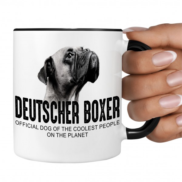 deutscher Boxer Dog cool Leute lustig Dog Tasse Kaffeetasse Kaffeebecher happy Design by Siviwonder