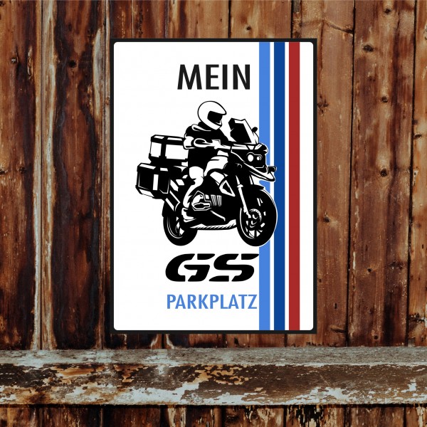 Motorrad Privatparkplatz parken verboten. Privatparkplatz GS Privatgrundstück Hinweisschild Parkplatz freihalten -