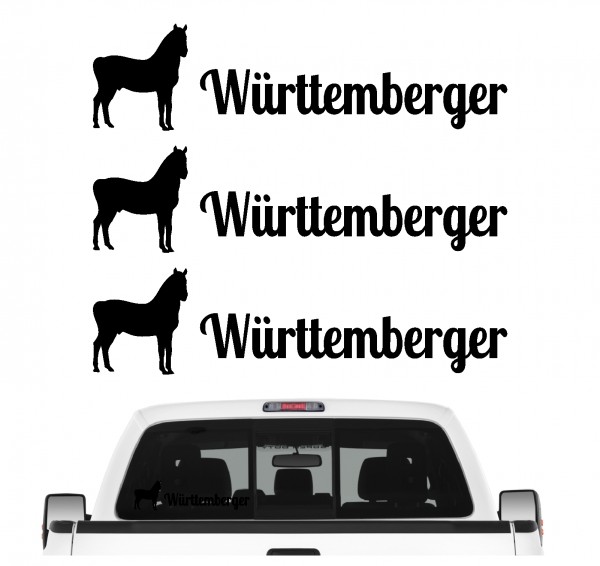 Württemberger Warmblut Sportpferd Dressur Springen Hohe Schule Reiten Pferdesport Aufkleber 3er Set Pferdeaufkleber Pferd reiten Auto Folie by SIVIWONDER