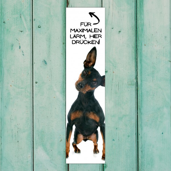 Zwergpinscher Pinscher Min Pin Miniature Mini Dog Türschild Warnschild Hundeschild Schildr happy Design by Siviwonder