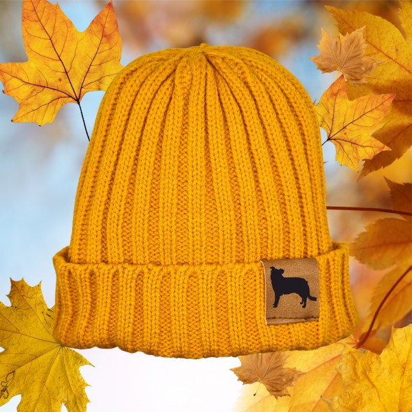 Strickmütze "Border Collie" Beanie Mütze Urban Witzig Spruch Warm Winter Herbst Farben