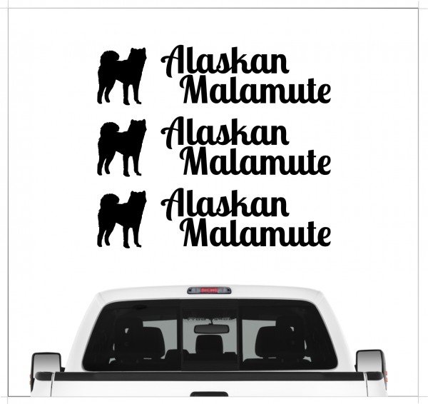 Alaskan Malamute Mally Dog 3er Set AUTOAUFKLEBER Aufkleber Hunde Hundemotiv by SIVIWONDER