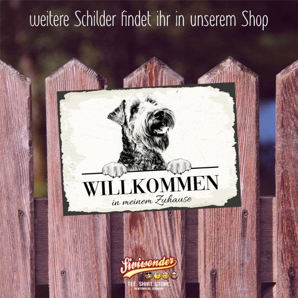 Hundeschild Willkommen Zuhause Airedale Terrier Schild Achtung
