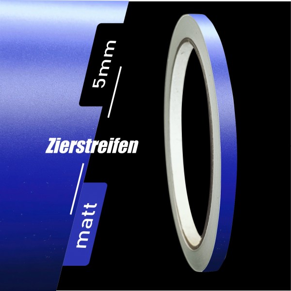 Zierstreifen Matt royalblau Königsblau royal blau 5mm in in 10 m Länge für Auto Boot Klebeband Dekorstreifen Tuningstreifen Autofolie Siviwonder