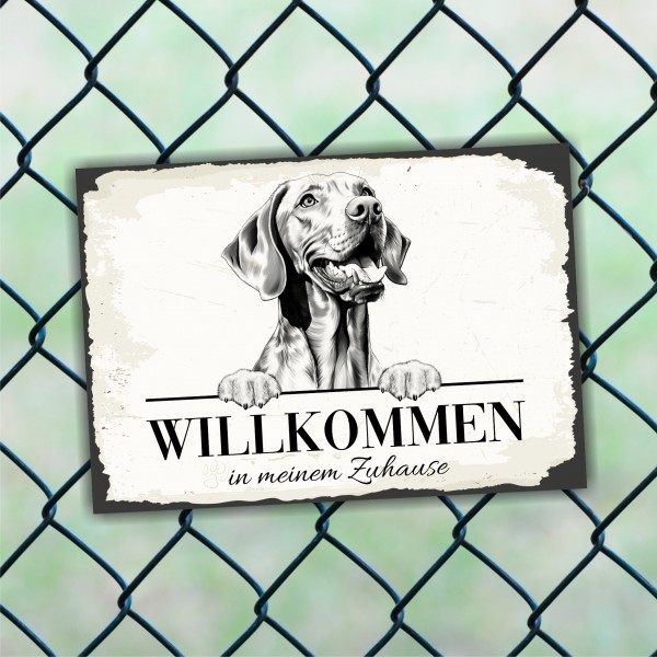 Magyar Vizsla Hundeschild Willkommen Zuhause Magyar Vizsla Schild Achtung Spruch