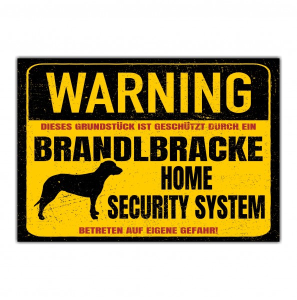 Brandlbracke Kärntner Bracke Schild Warning Security System Türschild Hundeschild Warnschild