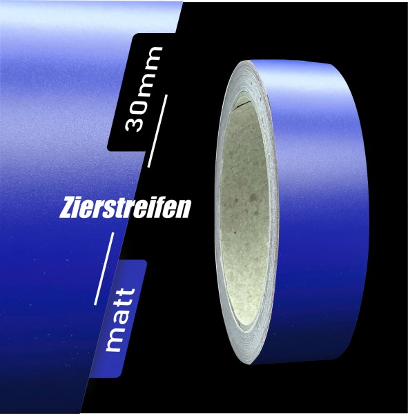 Zierstreifen Matt royalblau Königsblau royal blau 30mm in in 10 m Länge für Auto Boot Klebeband Dekorstreifen Tuningstreifen Autofolie Siviwonder