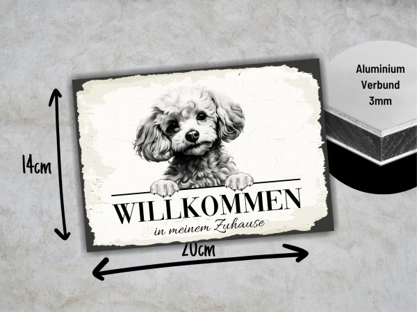 Hundeschild Willkommen Zuhause Zwergpudel Pudel Schild
