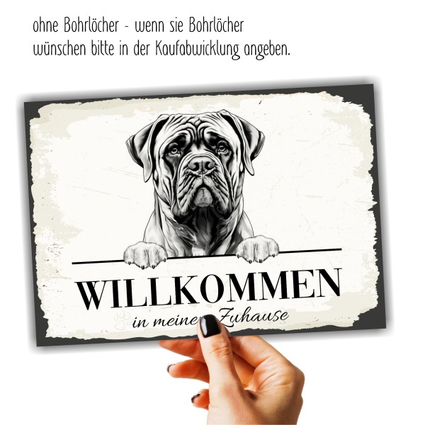 Hundeschild Willkommen Zuhause Bullmastiff Mastiff Schild Achtung