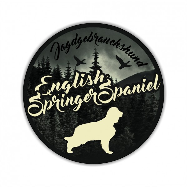 English Springer Spaniel der Englische Spanier Jäger Jagdhund Aufkleber Digitaldruck Motiv