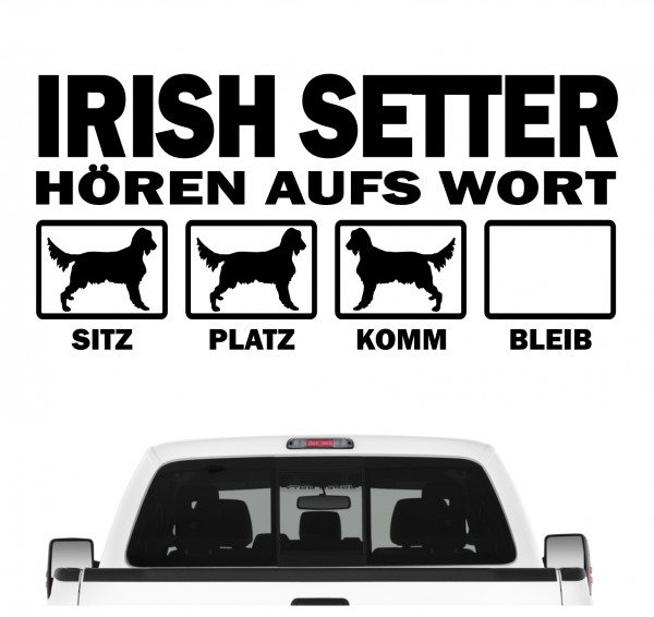 Irish Setter Red Irischer Roter Setter Hört aufs Wort Hunde Aufkleber Sticker Autoaufkleber Wandtattoo Tattoo