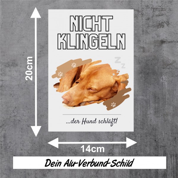 Magyar Vizsla Hund nicht klingeln schlafen Schild Dog Hund Spruch Türschild Hundeschild Wall Art Gefährte