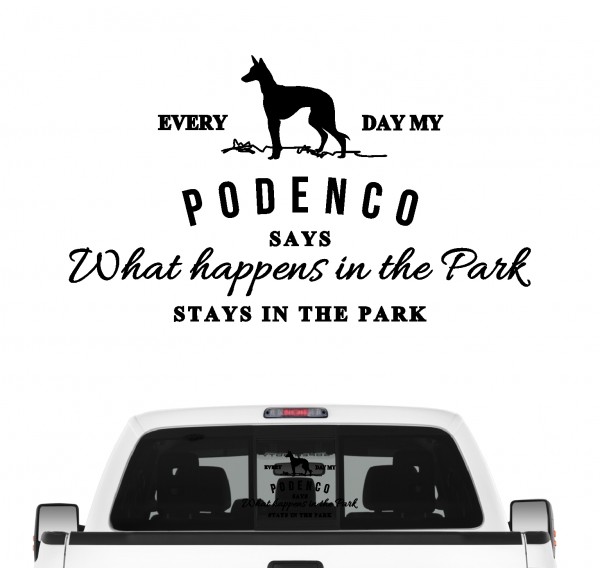 Podenco Vintage Hundeaufkleber Hundemotiv Auto Folie Ibicenco Spanien