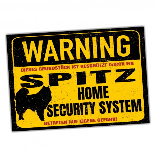 Schild Spitz Spitze Warning Security System Türschild Hundeschild Warnschild Hund Achtung