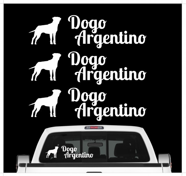 Dogo Argentino Argentinien argentinische Dogge Dog 3er Set AUTOAUFKLEBER Aufkleber Hunde Hundemotiv by SIVIWONDER
