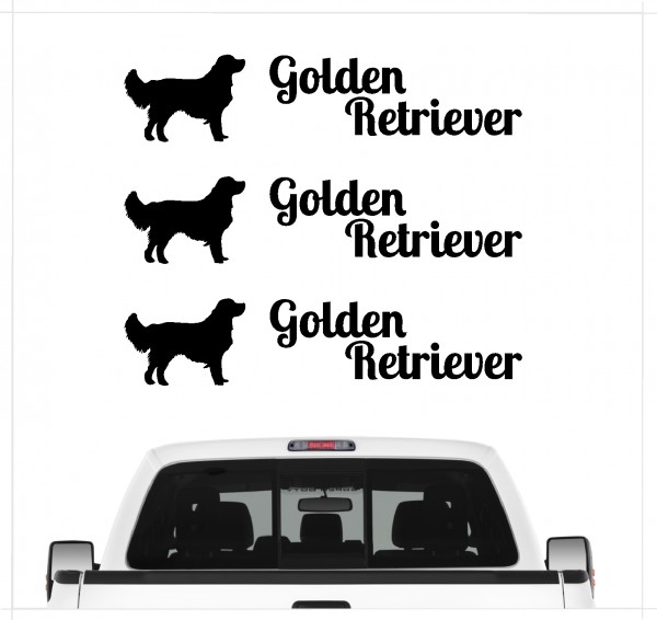 Golden Retriever Goldie Dog 3er Set AUTOAUFKLEBER Aufkleber Hunde Hundemotiv by SIVIWONDER