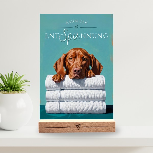 Hundeschild Deko Badezimmer Wellness Magyar Vizsla Schild Spruch