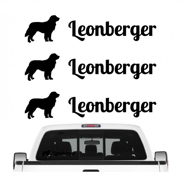 Leonberger Leo Gentle Lion Dog 3er Set AUTOAUFKLEBER Aufkleber Hunde Hundemotiv by SIVIWONDER