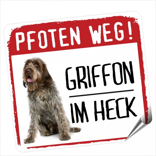 Griffon Korthals Jagd Jäger Aufkleber PFOTEN WEG Hundeaufkleber Folie