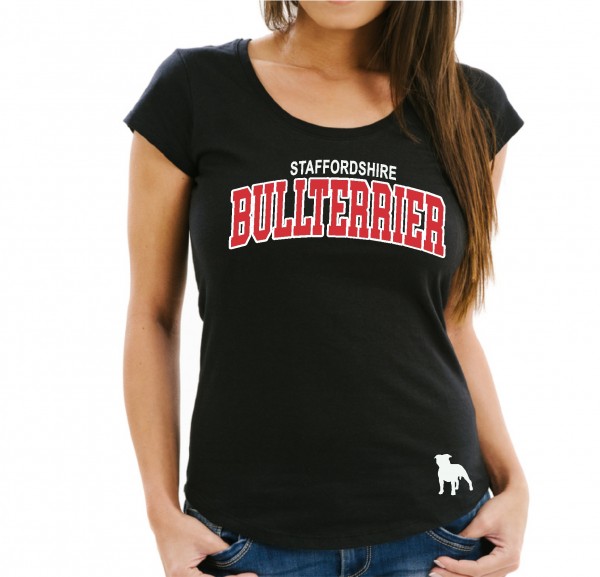 Staffordshire Bullterrier Damen T-Shirt Extreme Hundemotiv USA AmStaff Pit Bull Terrier