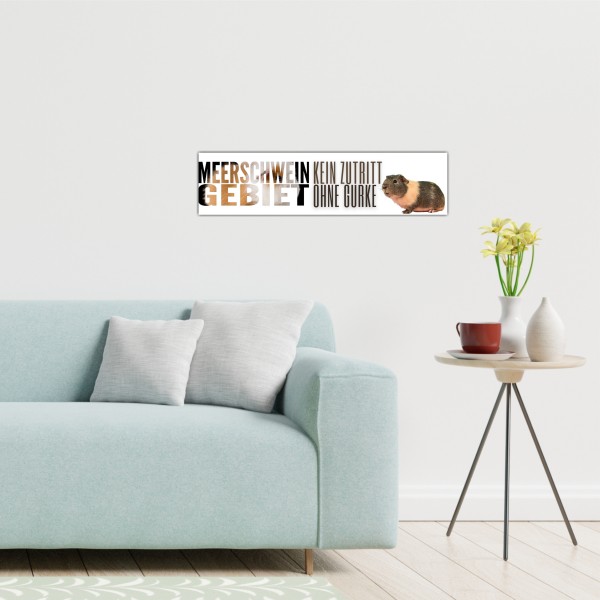 Meerschwein Gebiet - kein Zutritt ohne Gurke Sprüche Türschild Warnschild Spruch Schild happy Design by Siviwonder