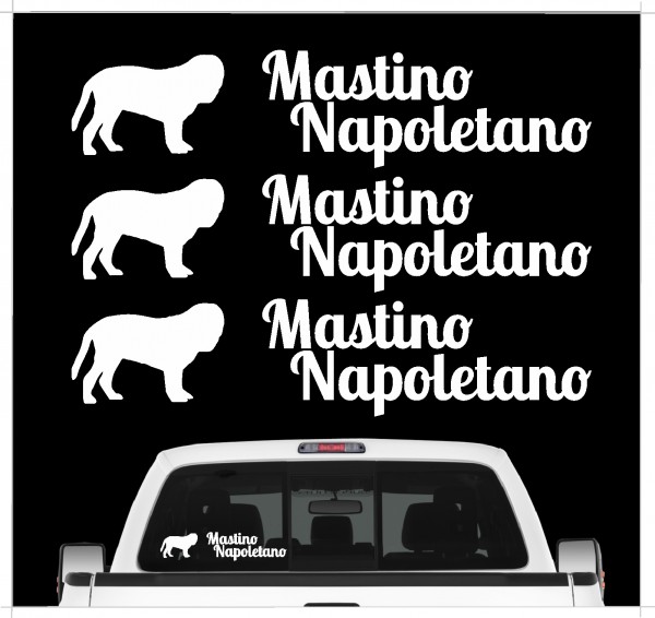Mastino Napoletano Italian Bulldog Presa Mastiff Cane Dog 3er Set AUTOAUFKLEBER Aufkleber Hunde Hundemotiv by SIVIWONDER