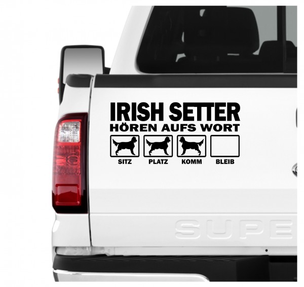 Irish Setter Red Irischer Roter Setter Hört aufs Wort Hunde Aufkleber Sticker Autoaufkleber Wandtattoo Tattoo