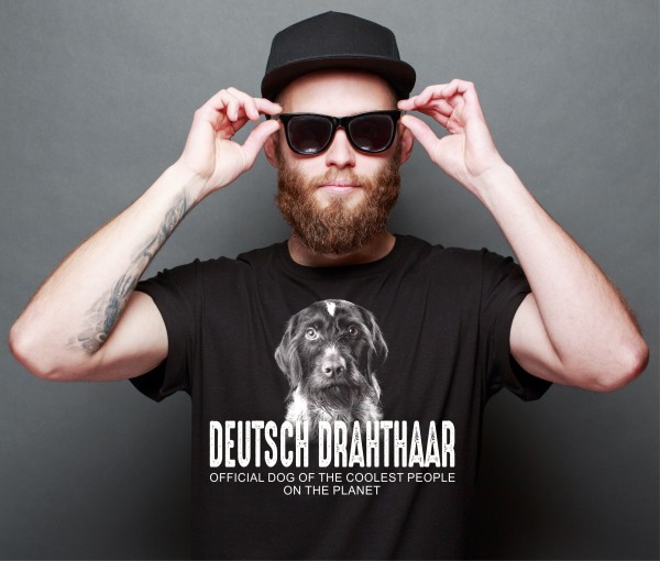 Unisex T-Shirt Deutsch Drahthaar DD Deutscher Drahthaar Deutscher Drahthaariger Vorstehhund Drahthaar German Wirehaired Pointer Jagdhund Jäger Dog cool Leute lustig Hundemotiv Siviwonder