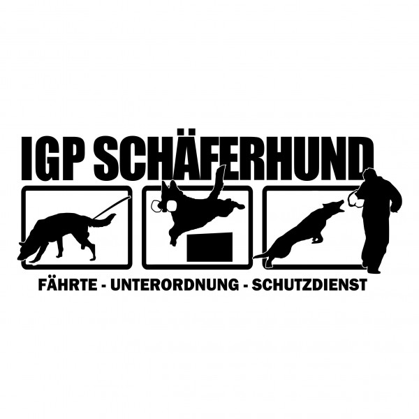 Aufkleber Hundemotiv Rasse IGP IPO Begleithund Prüfung Internationale Prüfungsordnung Gebrauchshudeprüfung Fährte Schutzdi