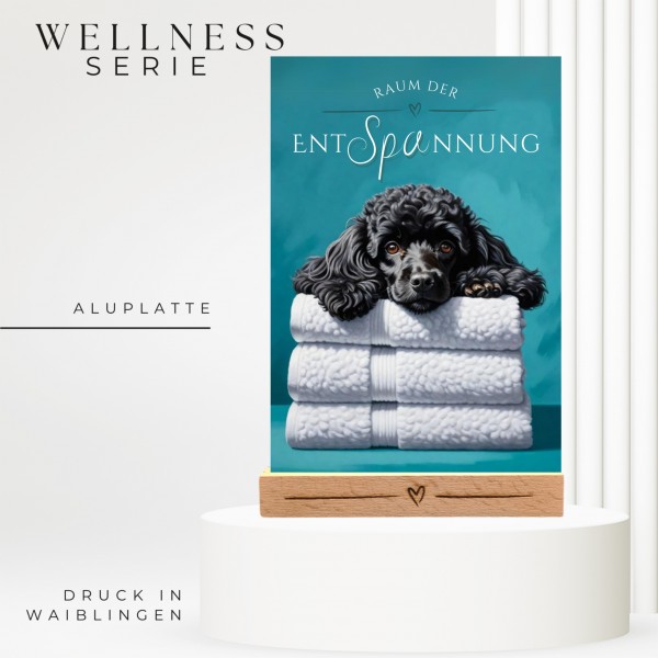 Hundeschild Deko Badezimmer Wellness Pudel Poodle Schild Spruch